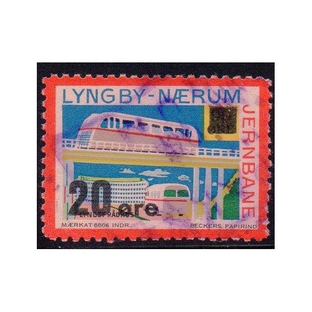 Lyngby - Nrum - Jernbane - Banemrke - 20 re - Stemplet