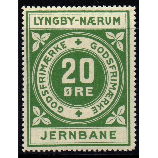 Lyngby - Nrum - Jernbane - Godsfrimrke - 20 re - Ustemplet