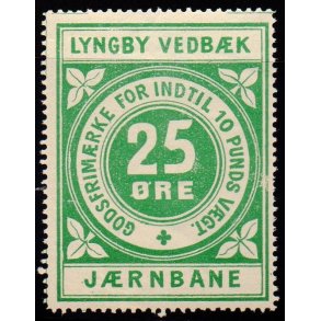 Lyngby - Vedbk - Jrnbane - Godsfrimrke - 25 re - Ustemplet