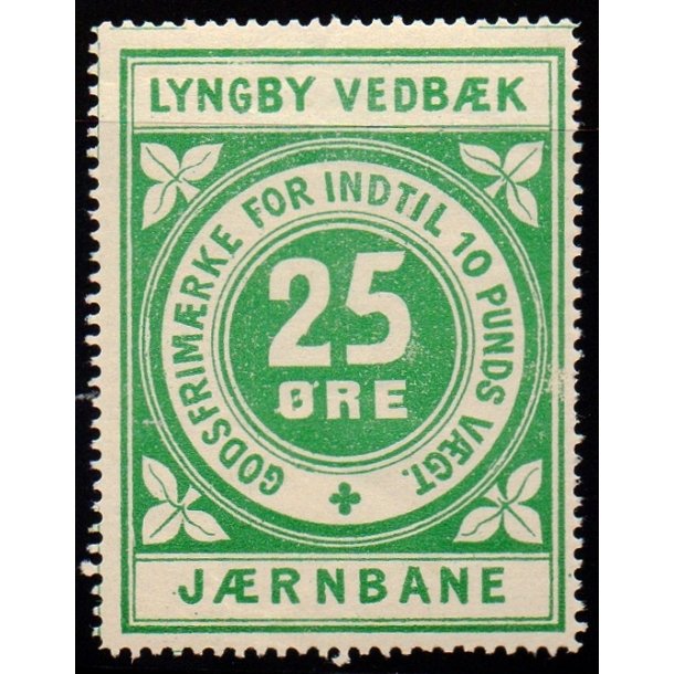 Lyngby - Vedbk - Jrnbane - Godsfrimrke - 25 re - Ustemplet