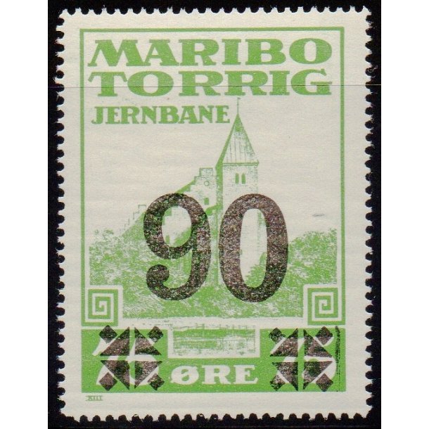 Maribo - Torrig - Jernbane - Banemrke - 75 re overstemplet til 90 re - Ustemplet