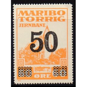 Maribo - Torrig - Jernbane - Banemrke - 60 re overstemplet til 50 re - Ustemplet