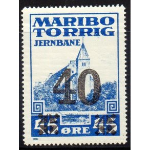 Maribo - Torrig - Jernbane - Banemrke - 45 re overstemplet til 40 re - Ustemplet