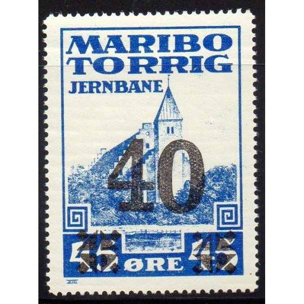 Maribo - Torrig - Jernbane - Banemrke - 45 re overstemplet til 40 re - Ustemplet