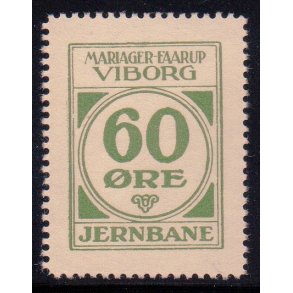 Mariager - Faarup - Viborg - Jernbane - Banemrke - 60 re - Ustemplet