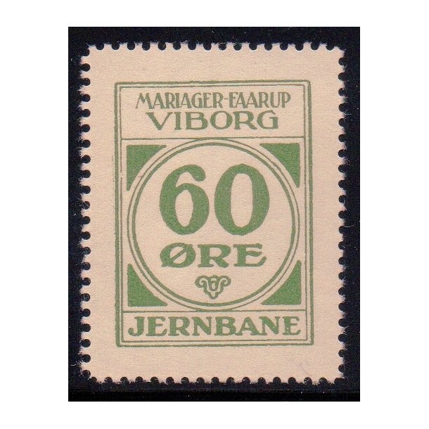 Mariager - Faarup - Viborg - Jernbane - Banemrke - 60 re - Ustemplet