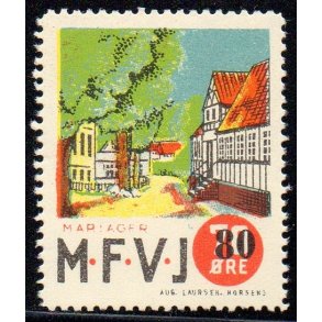 Mariager - Faarup - Viborg - Jernbane - Banemrke - 70 re overstemplet til 80 re - Ustemplet
