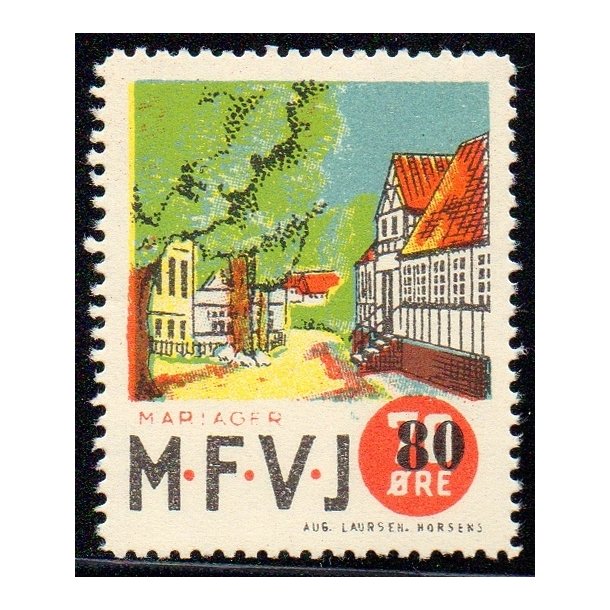 Mariager - Faarup - Viborg - Jernbane - Banemrke - 70 re overstemplet til 80 re - Ustemplet