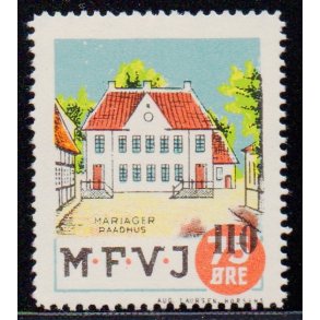 Mariager - Faarup - Viborg - Jernbane - Banemrke - 75 re overstemplet til 110 re - Ustemplet