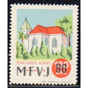 Mariager - Faarup - Viborg - Jernbane - Banemrke - 100 re overstemplet til 90 re - Ustemplet