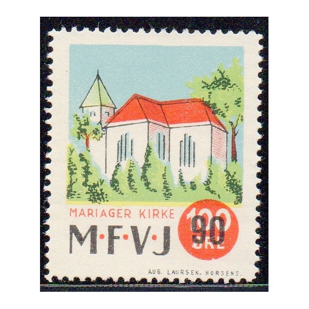 Mariager - Faarup - Viborg - Jernbane - Banemrke - 100 re overstemplet til 90 re - Ustemplet