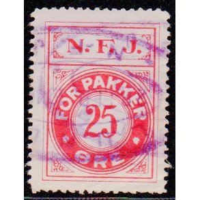 N.F.J. - ( Nordfynske Jernbane ) - For Pakker - 25 re - Stemplet