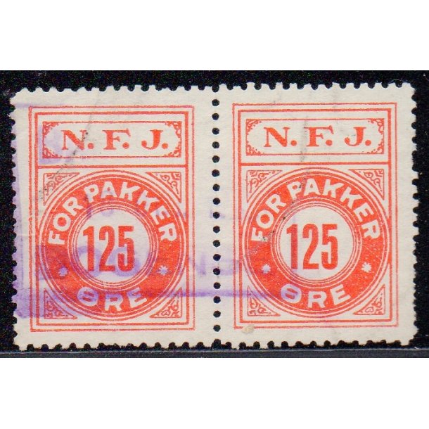 N.F.J. - ( Nordfynske Jernbane ) - For Pakker - Par - 125 re - Stemplet