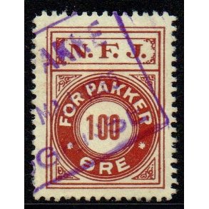 N.F.J. - ( Nordfynske Jernbane ) - For Pakker - 100 re - Stemplet