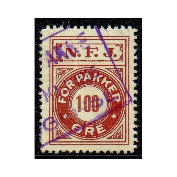 N.F.J. - ( Nordfynske Jernbane ) - For Pakker - 100 re - Stemplet