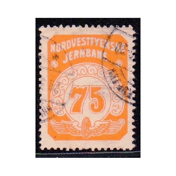 Nordvestfynske Jernbane - Banemrke - 75 re - Stemplet
