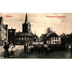 Slagelse - Schweizerpladsen med Kirken - W.K.F. 1800 - Brugt