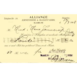 Alliance - Jernst�beri &amp; Maskinfabrik - Helsagskort - Brugt