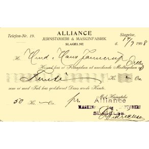 Alliance - Jernst�beri & Maskinfabrik - Helsagskort - Brugt