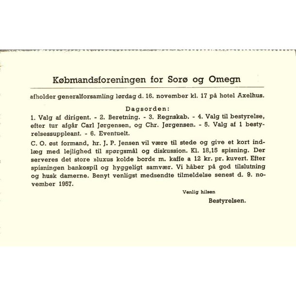 Kbmandsforeningen for Sor og Omegn - Helsagskort u/n - Brugt