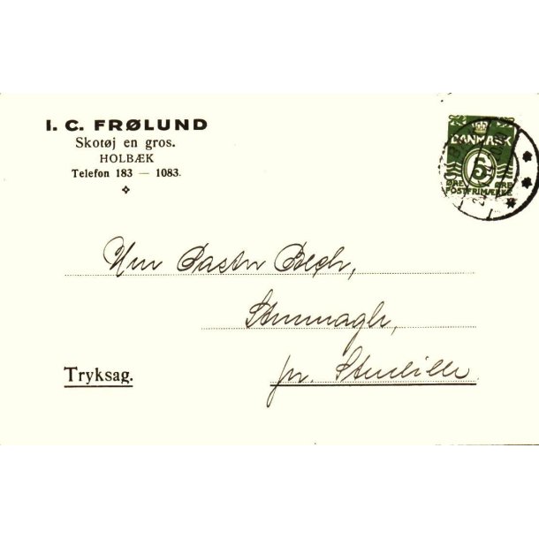 I. C. Fr�lund - Holb�k - Helsagskort u/n - Brugt 