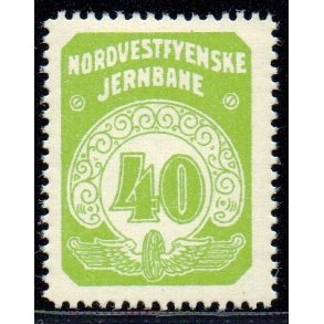Nordvestfynske Jernbane - Banemrke - 40 re - Ustemplet