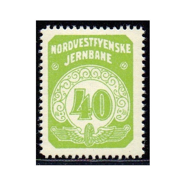 Nordvestfynske Jernbane - Banemrke - 40 re - Ustemplet