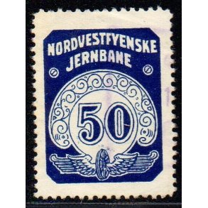 Nordvestfynske Jernbane - Banemrke - 50 re - Ustemplet