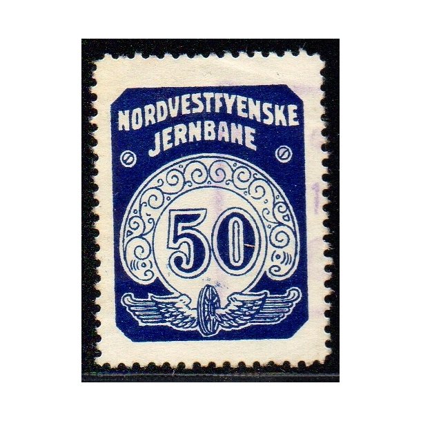 Nordvestfynske Jernbane - Banemrke - 50 re - Ustemplet