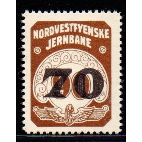 Nordvestfynske Jernbane - Banemrke - 90 re overstemplet til 70 re - Ustemplet