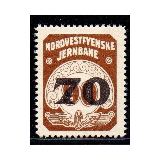 Nordvestfynske Jernbane - Banemrke - 90 re overstemplet til 70 re - Ustemplet