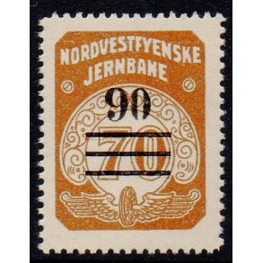 Nordvestfynske Jernbane - Banemrke - 70 re overstemplet til 90 re - Ustemplet