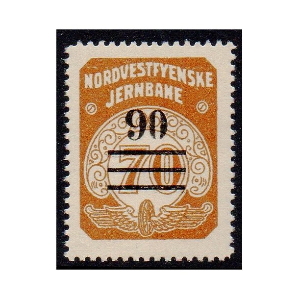 Nordvestfynske Jernbane - Banemrke - 70 re overstemplet til 90 re - Ustemplet