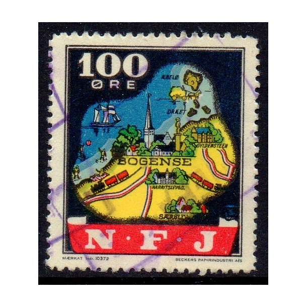 N.F.J. - ( Nordfynske Jernbane ) - Banemrke - 100 re - Stemplet