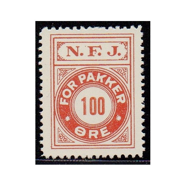 N.F.J. - Nordfynske Jernbane  - For Pakker - 100 re - Ustemplet