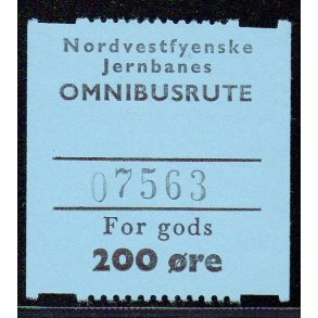 Nordvestfynske Jernbane - Omnibusrute - For Gods - 200 re - Ustemplet