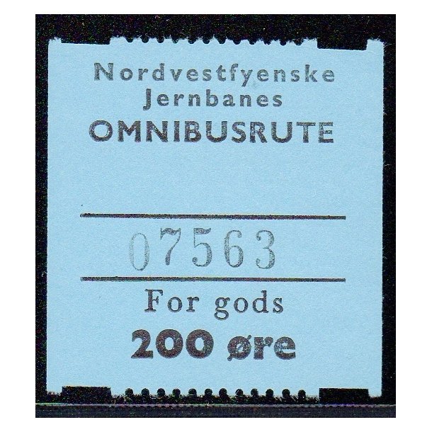 Nordvestfynske Jernbane - Omnibusrute - For Gods - 200 re - Ustemplet
