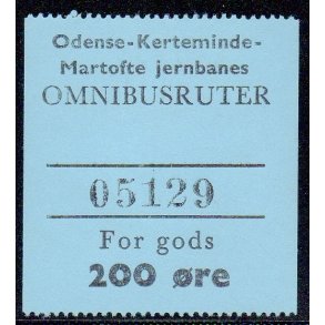 Nordvestfynske Jernbane - Omnibusrute - For Gods - 200 re - Ustemplet