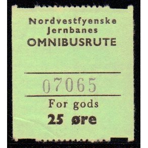 Nordvestfynske Jernbane - Omnibusrute - For Gods - 25 re - Ustemplet