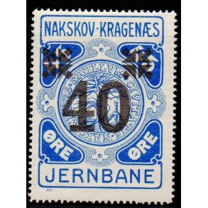 Nakskov - Kragens Jernbane - 45 re overstemplet til 40 re - Ustemplet