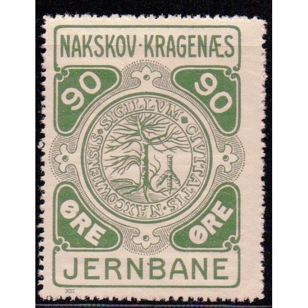 Nakskov - Kragens Jernbane - 90 re - Ustemplet