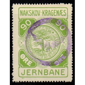 Nakskov - Kragens Jernbane - 90 re - Stemplet