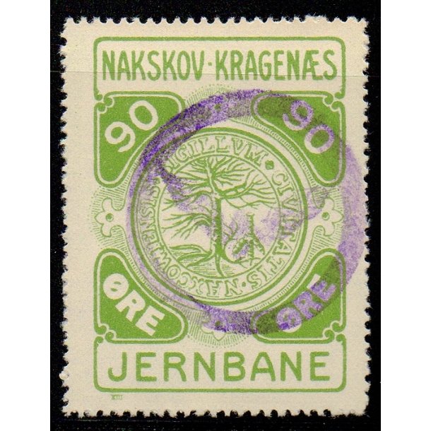 Nakskov - Kragens Jernbane - 90 re - Stemplet