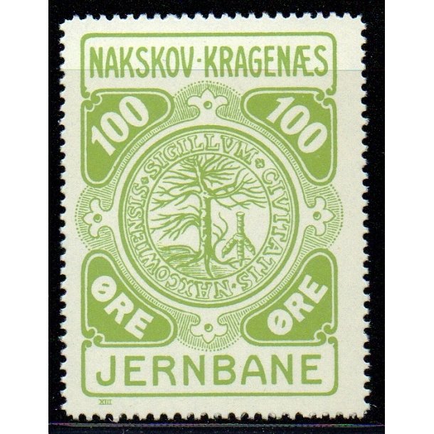 Nakskov - Kragens Jernbane - 100 re - Ustemplet