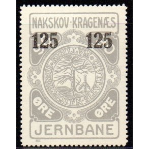 Nakskov - Kragens Jernbane - 90 re overstemplet til 125 re - Ustemplet