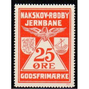 Nakskov - Rdby Jernbane - Godsfrimrke -  25 re - Ustemplet