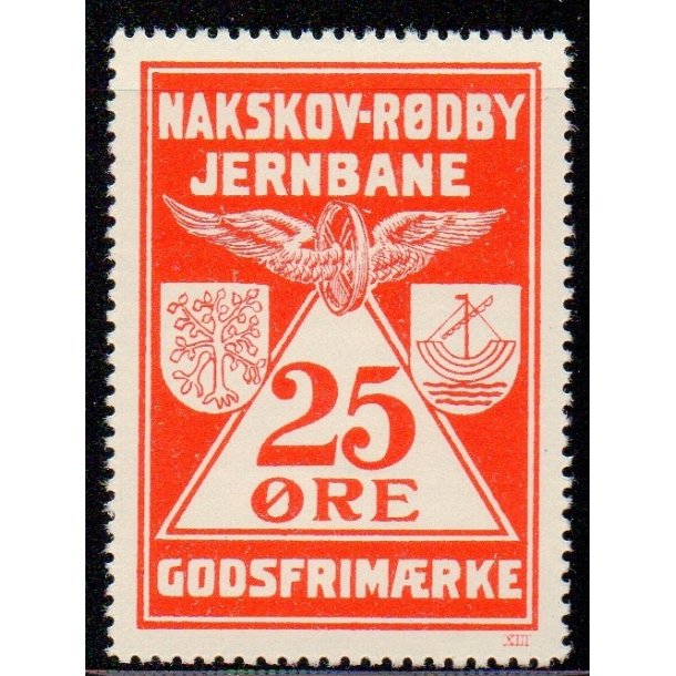 Nakskov - Rdby Jernbane - Godsfrimrke -  25 re - Ustemplet