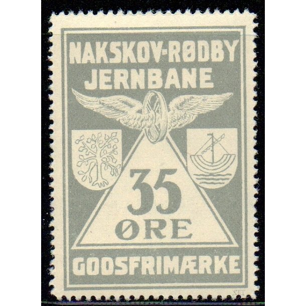 Nakskov - Rdby Jernbane - Godsfrimrke -  35 re - Ustemplet