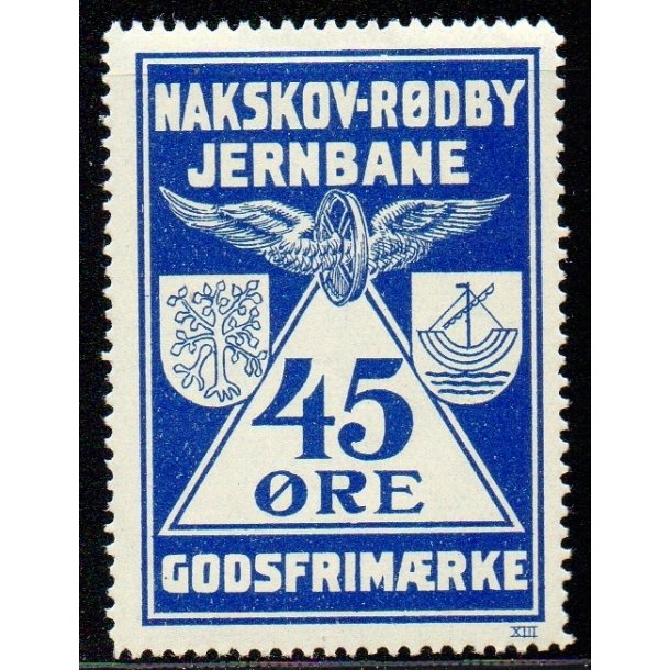 Nakskov - Rdby Jernbane - Godsfrimrke -  45 re - Ustemplet