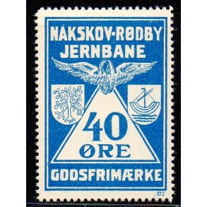 Nakskov - Rdby Jernbane - Godsfrimrke -  40 re - Ustemplet